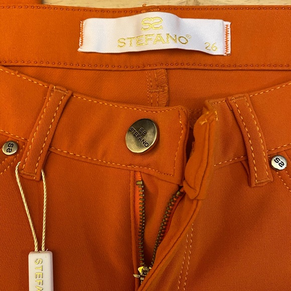 SENTO STEFANO Brand orange color Pants Size 26 - Picture 7 of 8